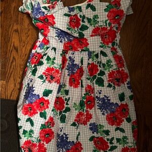 Janie and Jack Red and Blue Floral Dress